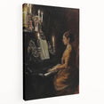 Dark Academia Wall Art - Vintage Gothic Woman Playing Piano by Candlelight