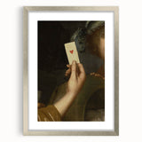 Dark Academia Wall Art - Vintage Gothic Hand Holding a Heart Card