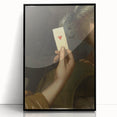 Dark Academia Wall Art - Vintage Gothic Hand Holding a Heart Card