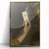 Dark Academia Wall Art - Vintage Gothic Hand Holding a Heart Card