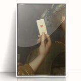 Dark Academia Wall Art - Vintage Gothic Hand Holding a Heart Card