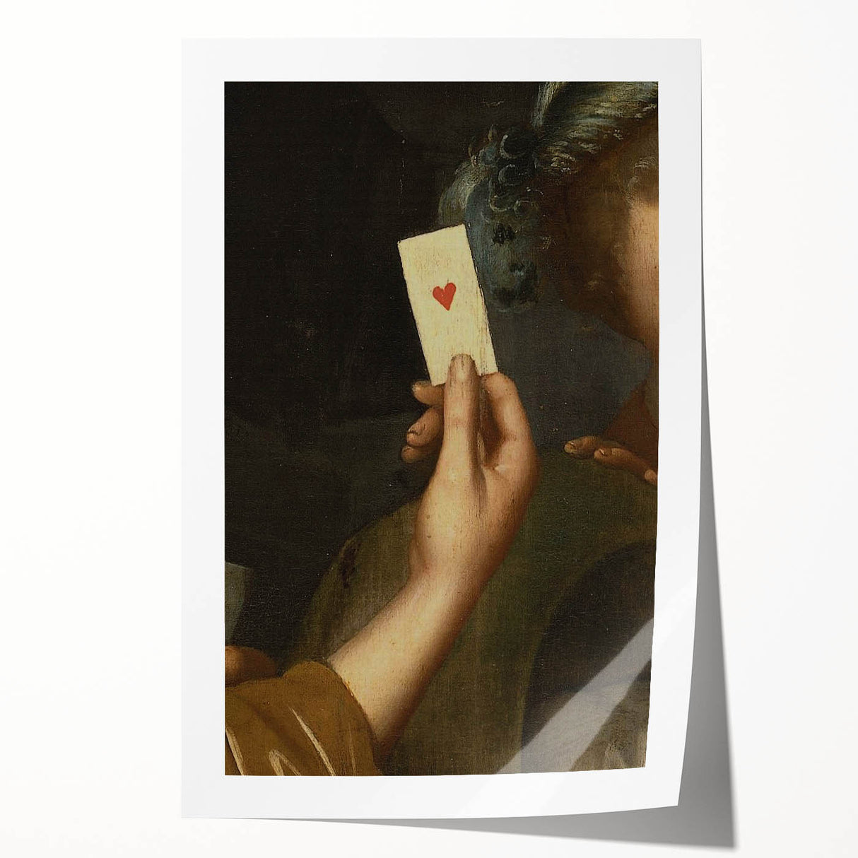 Dark Academia Wall Art - Vintage Gothic Hand Holding a Heart Card