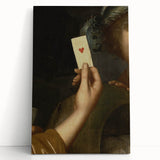Dark Academia Wall Art - Vintage Gothic Hand Holding a Heart Card