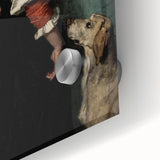 Dark Academia Wall Art - Vintage Gothic Woman and Dog in Thoughtful Pose
