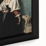 Dark Academia Wall Art - Vintage Gothic Woman and Dog in Thoughtful Pose