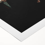 Dark Academia Wall Art - Vintage Gothic Woman and Dog in Thoughtful Pose