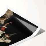 Dark Academia Wall Art - Vintage Gothic Woman and Dog in Thoughtful Pose