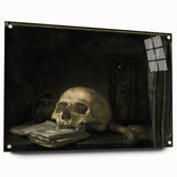 Dark Academia Wall Art: Gothic Skull Print for Moody Aesthetic Decor