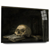 Dark Academia Wall Art: Gothic Skull Print for Moody Aesthetic Decor