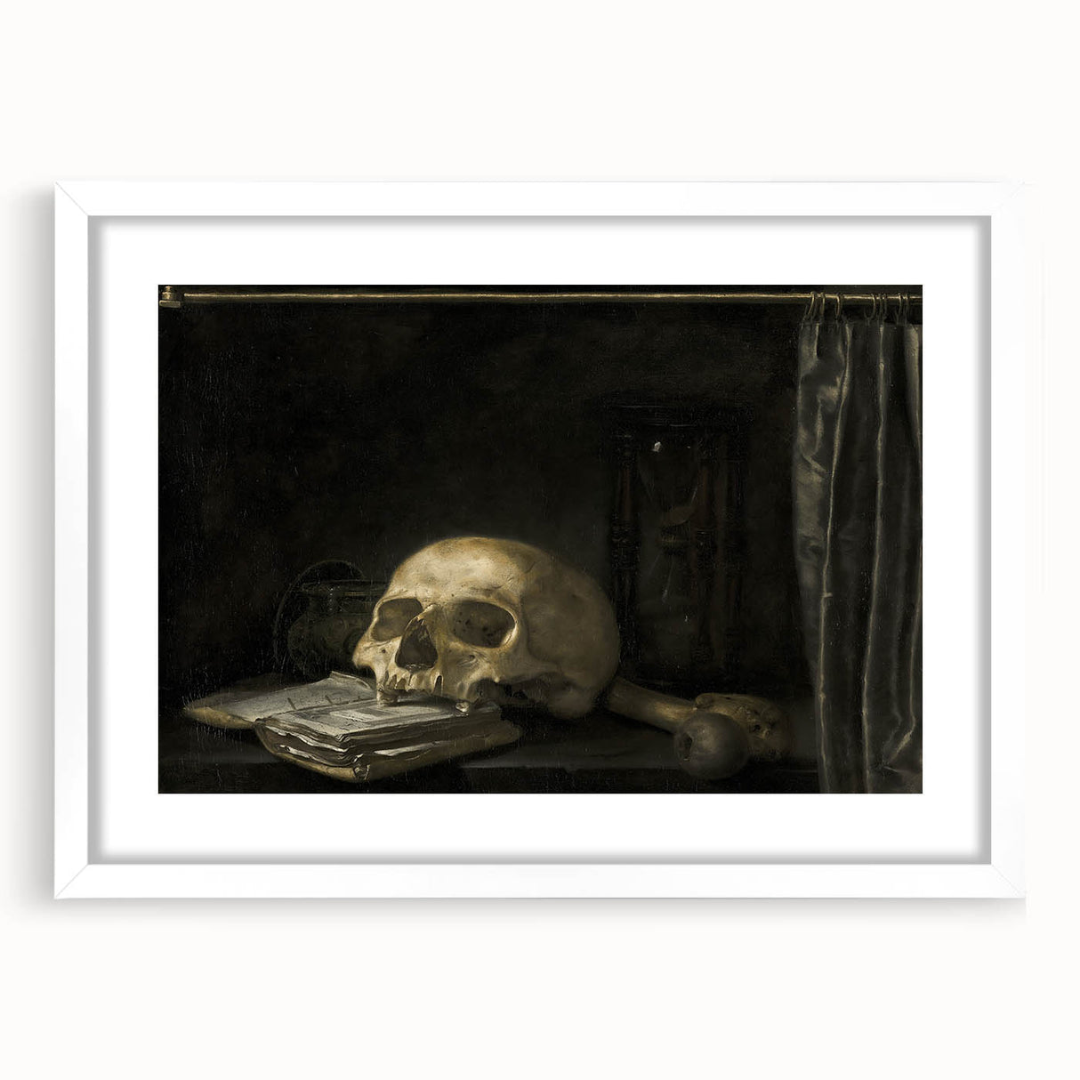 Dark Academia Wall Art: Gothic Skull Print for Moody Aesthetic Decor