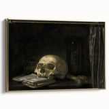 Dark Academia Wall Art: Gothic Skull Print for Moody Aesthetic Decor