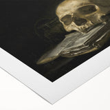 Dark Academia Wall Art: Gothic Skull Print for Moody Aesthetic Decor