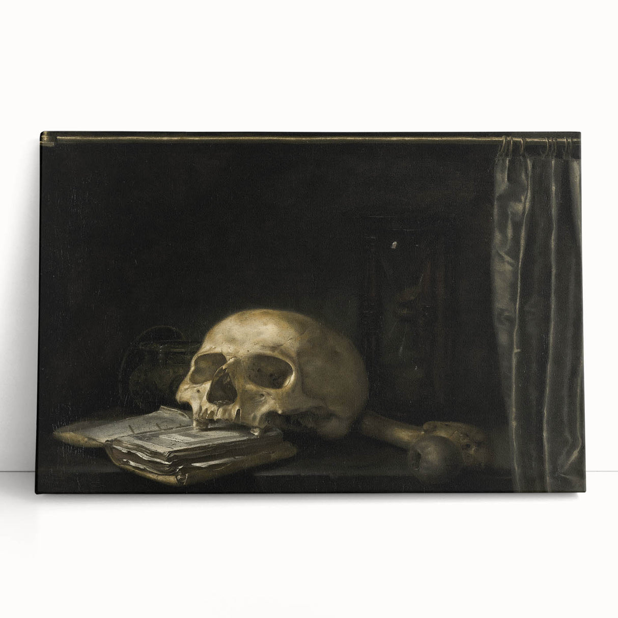 Dark Academia Wall Art: Gothic Skull Print for Moody Aesthetic Decor
