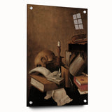 Dark Academia Wall Art - Vintage Gothic Still Life with Books and Skull