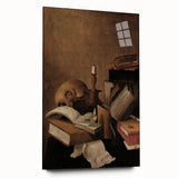 Dark Academia Wall Art - Vintage Gothic Still Life with Books and Skull