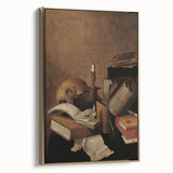 Dark Academia Wall Art - Vintage Gothic Still Life with Books and Skull