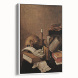 Dark Academia Wall Art - Vintage Gothic Still Life with Books and Skull