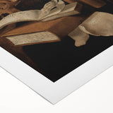 Dark Academia Wall Art - Vintage Gothic Still Life with Books and Skull