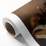 Dark Academia Wall Art - Vintage Gothic Still Life with Books and Skull