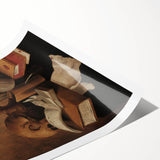 Dark Academia Wall Art - Vintage Gothic Still Life with Books and Skull