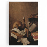 Dark Academia Wall Art - Vintage Gothic Still Life with Books and Skull