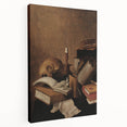 Dark Academia Wall Art - Vintage Gothic Still Life with Books and Skull