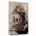 Skull with Floral Crown | Dark Academia Vintage Gothic Wall Art Print