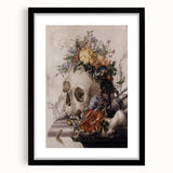 Skull with Floral Crown | Dark Academia Vintage Gothic Wall Art Print