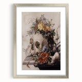 Skull with Floral Crown | Dark Academia Vintage Gothic Wall Art Print