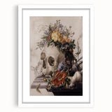 Skull with Floral Crown | Dark Academia Vintage Gothic Wall Art Print