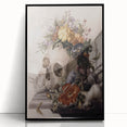 Skull with Floral Crown | Dark Academia Vintage Gothic Wall Art Print