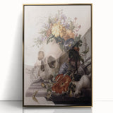 Skull with Floral Crown | Dark Academia Vintage Gothic Wall Art Print