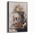 Skull with Floral Crown | Dark Academia Vintage Gothic Wall Art Print