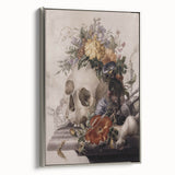 Skull with Floral Crown | Dark Academia Vintage Gothic Wall Art Print