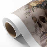 Skull with Floral Crown | Dark Academia Vintage Gothic Wall Art Print