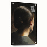 Dark Academia Wall Art - Vintage Gothic Woman in Profile from Behind