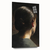 Dark Academia Wall Art - Vintage Gothic Woman in Profile from Behind