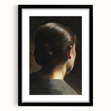 Dark Academia Wall Art - Vintage Gothic Woman in Profile from Behind