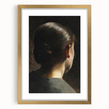 Dark Academia Wall Art - Vintage Gothic Woman in Profile from Behind
