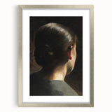 Dark Academia Wall Art - Vintage Gothic Woman in Profile from Behind