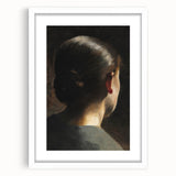 Dark Academia Wall Art - Vintage Gothic Woman in Profile from Behind
