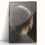 Dark Academia Wall Art - Vintage Gothic Woman in Profile from Behind