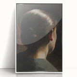 Dark Academia Wall Art - Vintage Gothic Woman in Profile from Behind