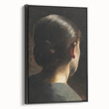 Dark Academia Wall Art - Vintage Gothic Woman in Profile from Behind