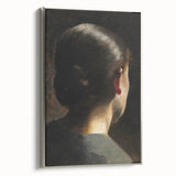 Dark Academia Wall Art - Vintage Gothic Woman in Profile from Behind