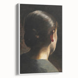 Dark Academia Wall Art - Vintage Gothic Woman in Profile from Behind