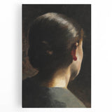 Dark Academia Wall Art - Vintage Gothic Woman in Profile from Behind