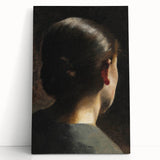 Dark Academia Wall Art - Vintage Gothic Woman in Profile from Behind