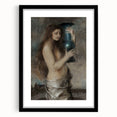 Dark Academia Wall Art - Vintage Gothic Woman Holding Vase in Thought