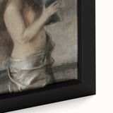 Dark Academia Wall Art - Vintage Gothic Woman Holding Vase in Thought